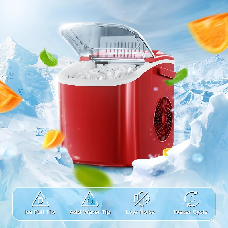 Antarctic Star Countertop Portable Ice Machine with ,Automatic-Cleaning 26Lbs/24H 4