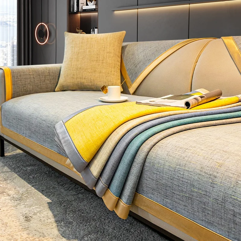 Universal Sofa Cushion Cover Sofa Covers 3 Seats Linen Luxury