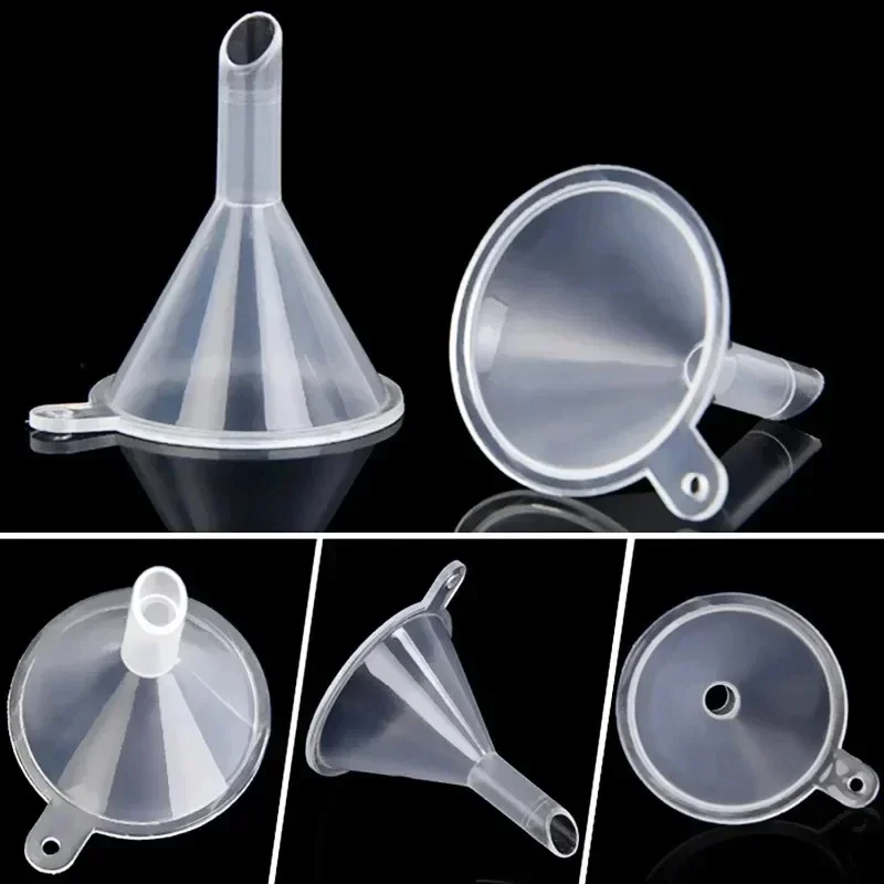 20/1Pcs Mini Plastic Funnel Transparent Liquid Oil Dispenser 3/5cm Small Mouth Funnels Set Perfume Lab Bottles Filling Tools images - 6