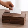 Durable High End Whole Piece Black Walnut Wood Tissue Box Cover Rectangle Holder Facial Tissue Dispenser Container 1