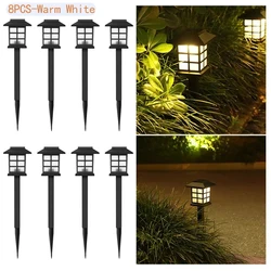 8 Pack Solar Pathway Lights - Waterproof Outdoor Landscape Lighting for Garden, Patio, Walkway, and Driveway Decor (Warm White)