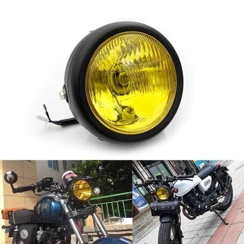 

Motorcycle Headlight for Honda Yamaha Kawasaki Piaggio Sym Suzuki Cafer Racer Head Light Modified Front Lamp Oxygen Bulb