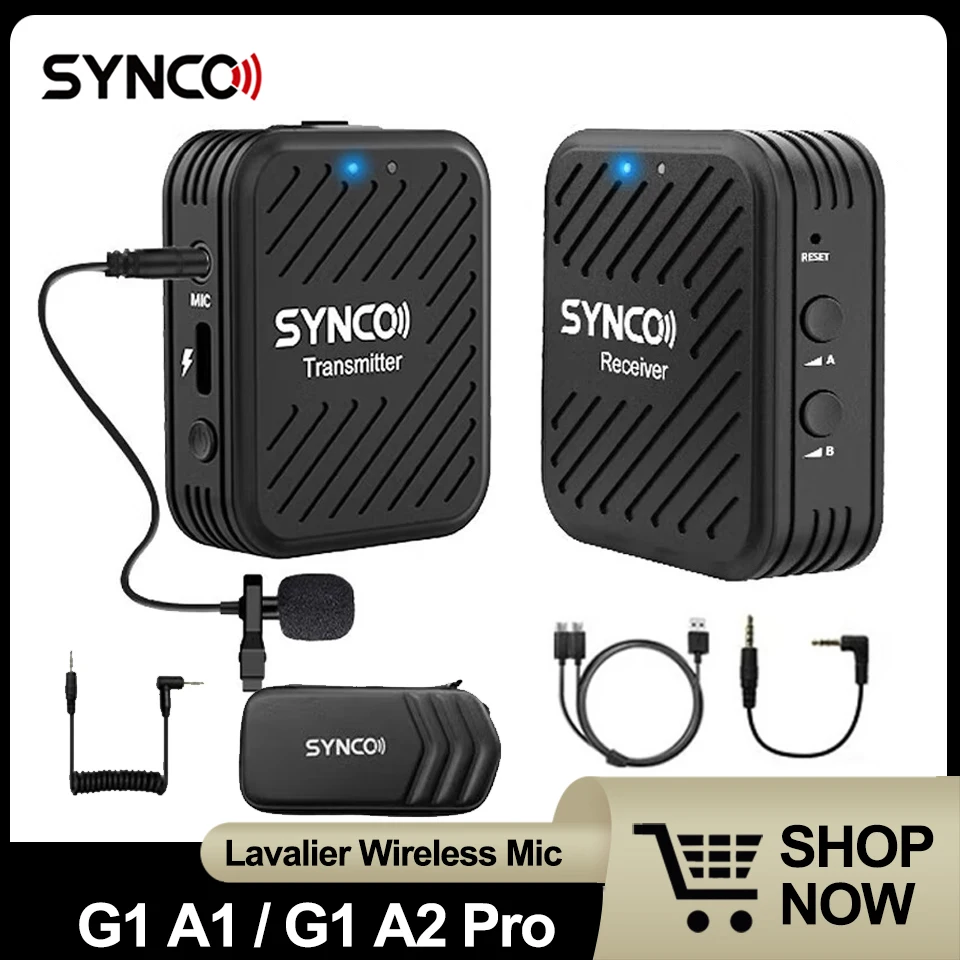 

Synco G1A1 G1A2 Pro G2A1 G2A2 Lavalier Wireless Microphone for Photography Live Radio Mobile Phone Video Interview Voiceover