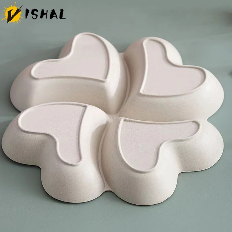 Fruit Plate Heart Shaped Creative Plates Storage Box Dried Fruit Snack Divided Candy Dessert Container