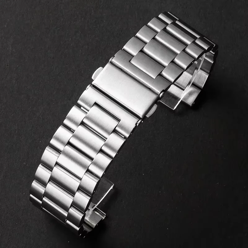 Premium Stainless Steel 22mm Smartwatch Strap with Metal Folding Clasp