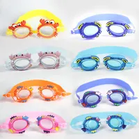 Professional Swimming Goggles Girl Cartoon Swim Glasses with Ear Plug Waterproof Anti Fog Swim Eyewear For Children Kids Gifts 2