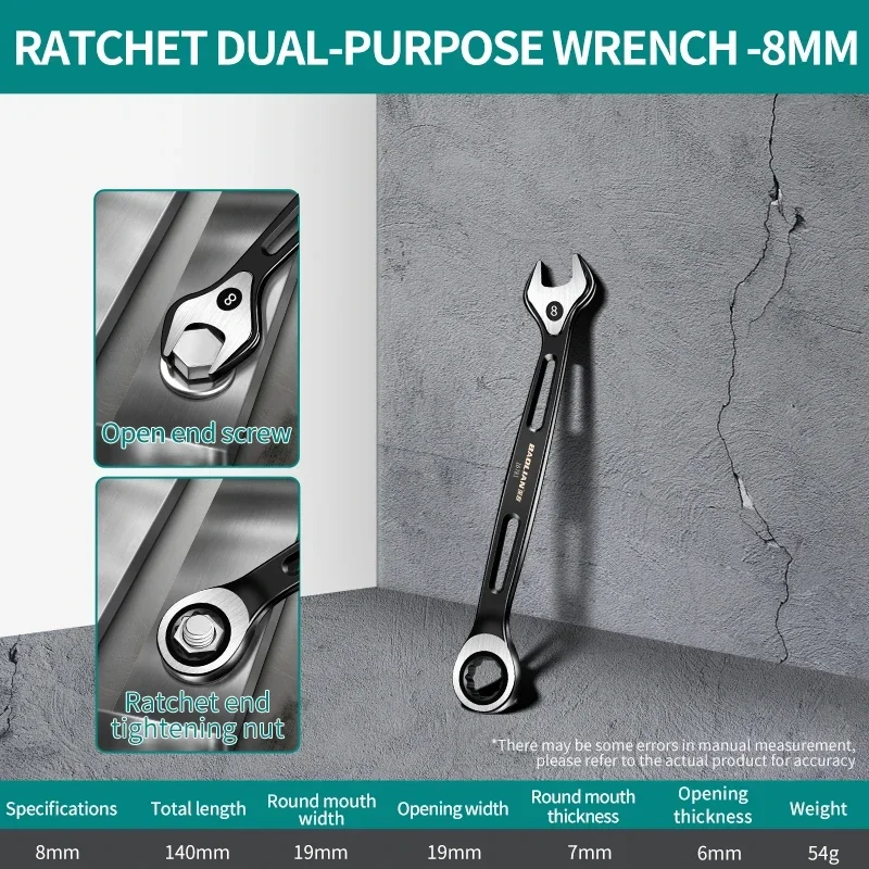Metric Dual-Purpose Combination Wrench – Anti-Slip, Labor-Saving Design