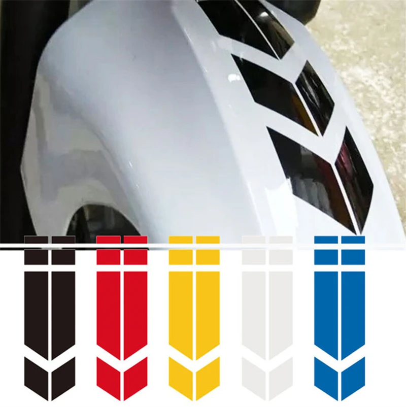 

2Pcs Universal Waterproof Reflective Sticker for Motorcycle Arrow Stripe Stickers Motorbike Fender Tape Decal moto Accessories