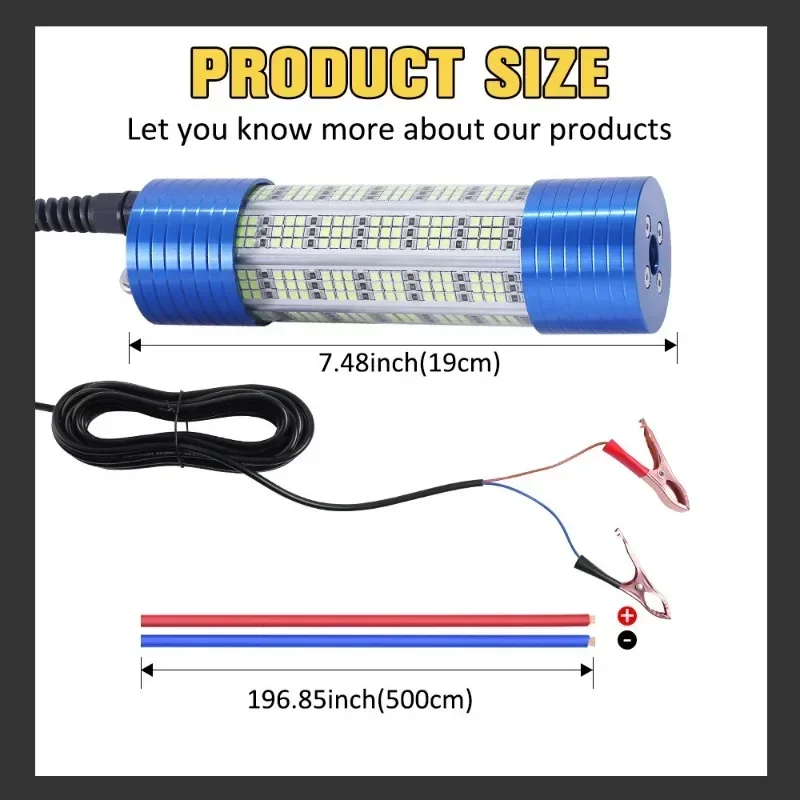 Outdoor Waterproof LED Fishing Boats Lure Fish To Gather Fish-gathering Lights Green 150V Marine Sea Fishing Attract Squid Lamp