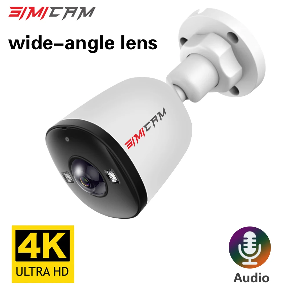 4K 8MP Ultra large wide angle lens POE IP Caemra 5MP 4MP 1.6MM 2.8MM ...