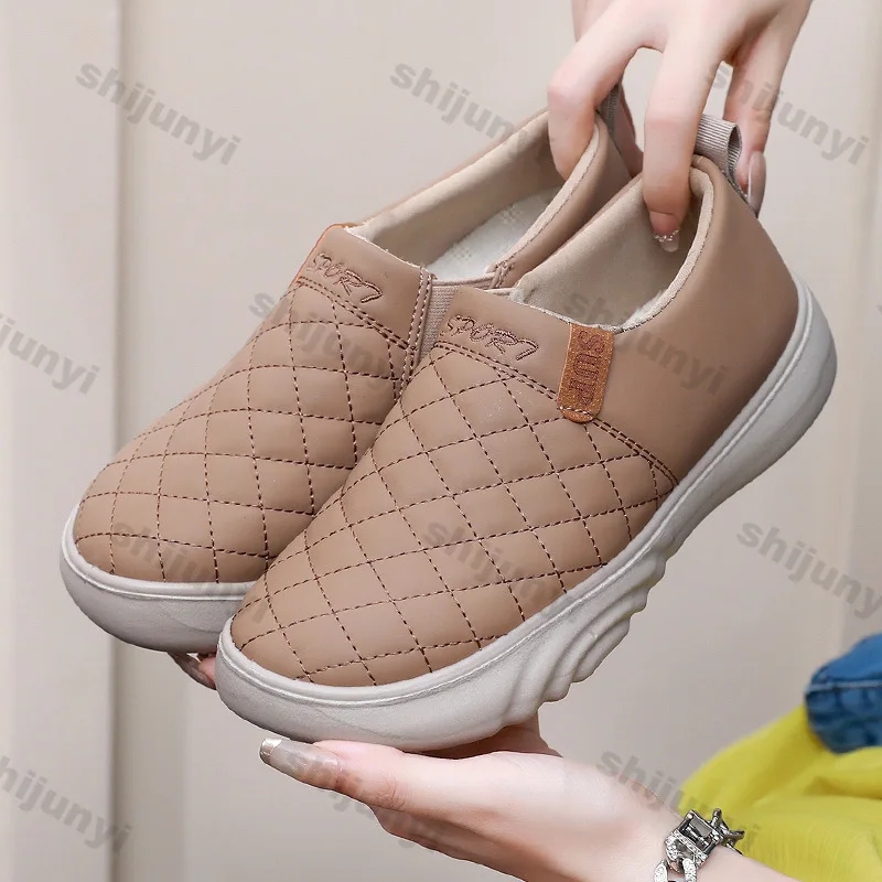 Women Lightweight Soft Sole Casual Sneakers Autumn Thick Leather Fashion Walking Shoes Woman Comfortable Non-slip Flats Loafers 5