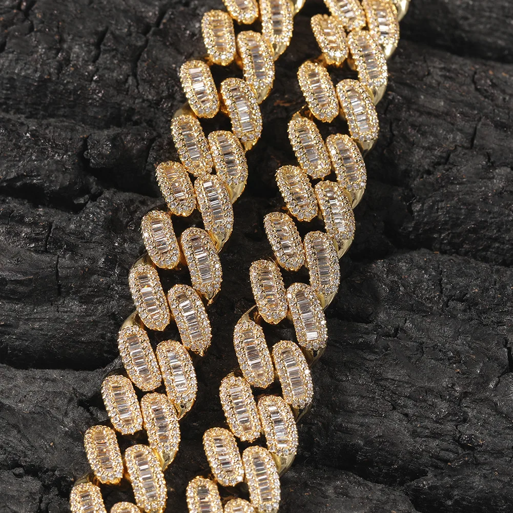 

Big Size 15mm Bling Bling Iced Out Big Brass Chain CZ Necklace Fashion Hip Hop Jewelry BN018
