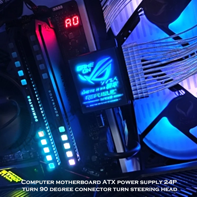 Power Supply 24pin-90 Degree Turning Head Management Bela Fiação Artefato Argb Design Personalizado pc - Imagem 5