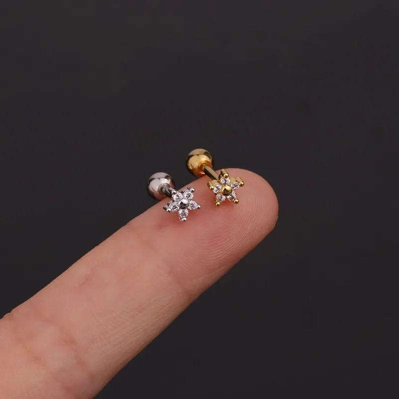 Stainless Steel Tragus Piercing Ear Stud Earring for Women Helix Tragus Studs Earring Trendy Jewelry boucles d'oreilles stud earrings