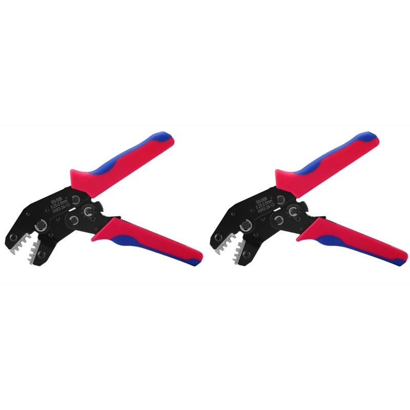 

2X SN-58B Ratchet Crimping Plier Crimper Tool 0.25-2.5Mm² AWG24-13 For Terminal Wire Electrical Pliers