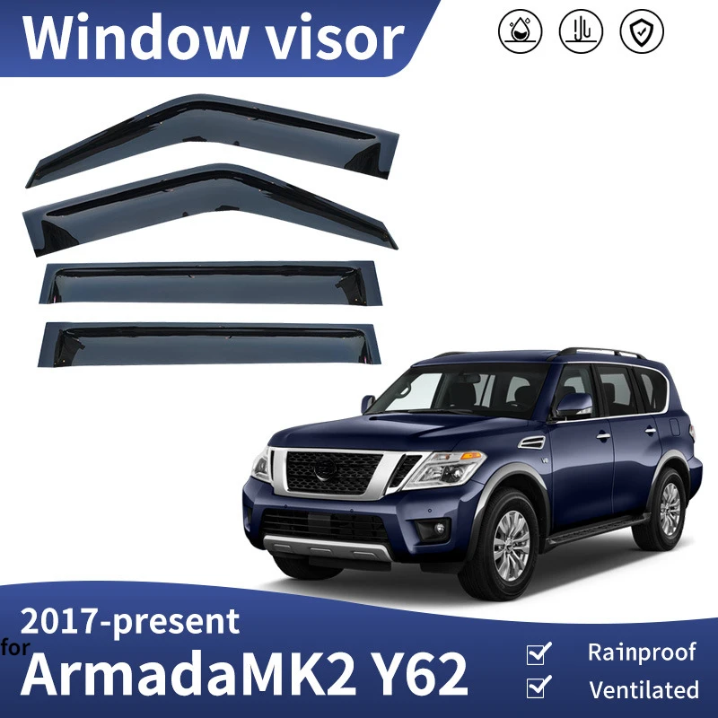 

Козырек для двери и окна, козырек для Nissan Armada Y62 2017-2022, аксессуары, защитный козырек для двери, козырек для вентиляции, дефлекторы