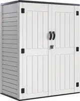rtical Outdoor Storage Shed, 5.6 x 2.3 ft Lockable Resin Waterproof Tall Storage Cabinet with Floor, Suitable 1