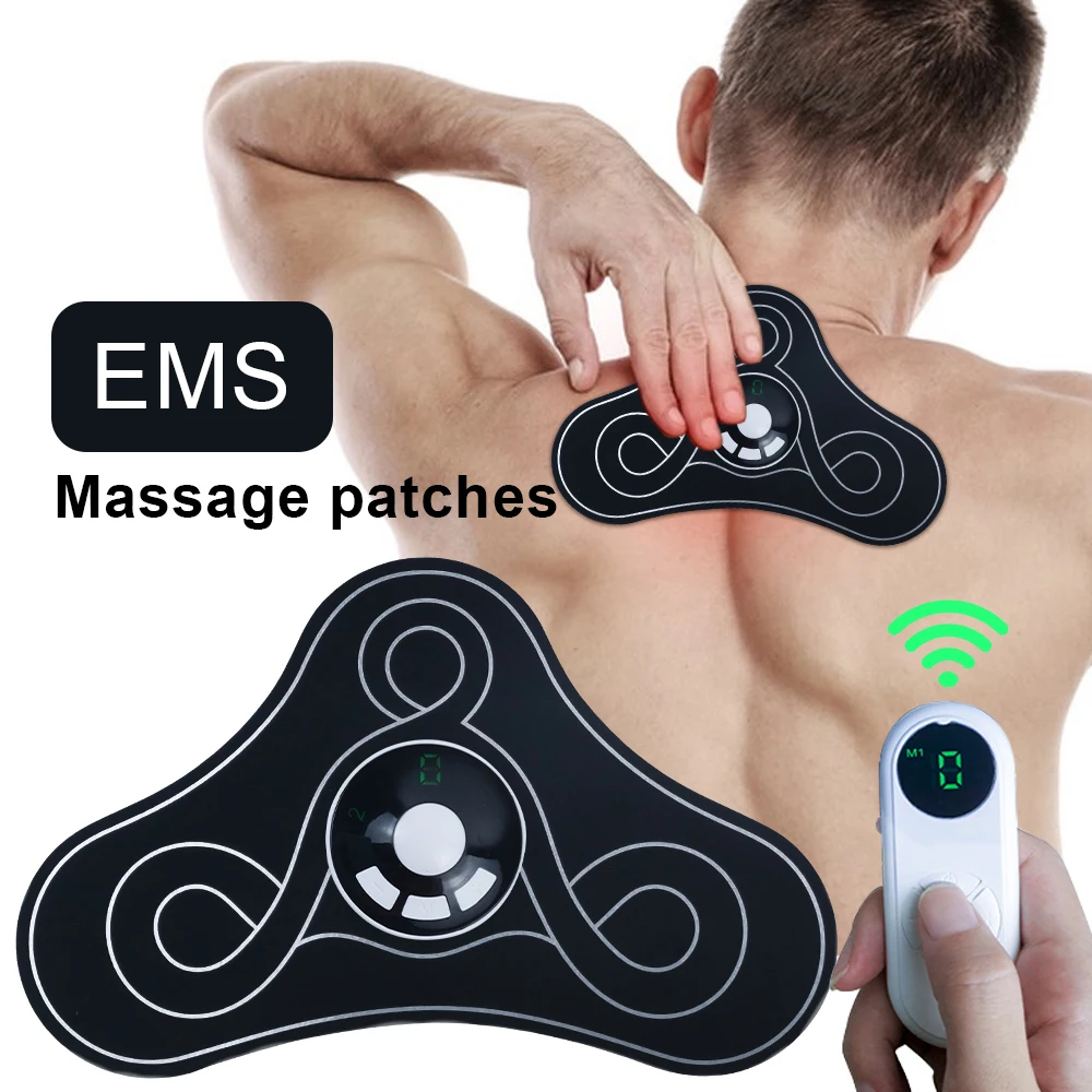 EMS Neck Stretcher Patch Back Massager Sticker Muscle Stimulation Pulse Patches Fitness Massagead Neck Body Pain Relief Tools cardio ear finger clip heart rate pulse meter infared sensor for kettler cardio fitness equipment monitoring sensor accessories