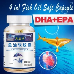 Omega 3 Fish Oil Capsule 1000 Mg Designed To Support Heart Brain Joints & Skin with EPA DHA Vitamins E Non-GMO Food Supplement