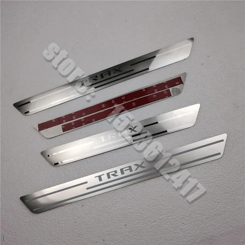 For Car Accessories Sticker Chevrolet TRAX 2014- Door Sill Protectors Auto Styling Stainless Steel Scuff Plate Guard Trims
