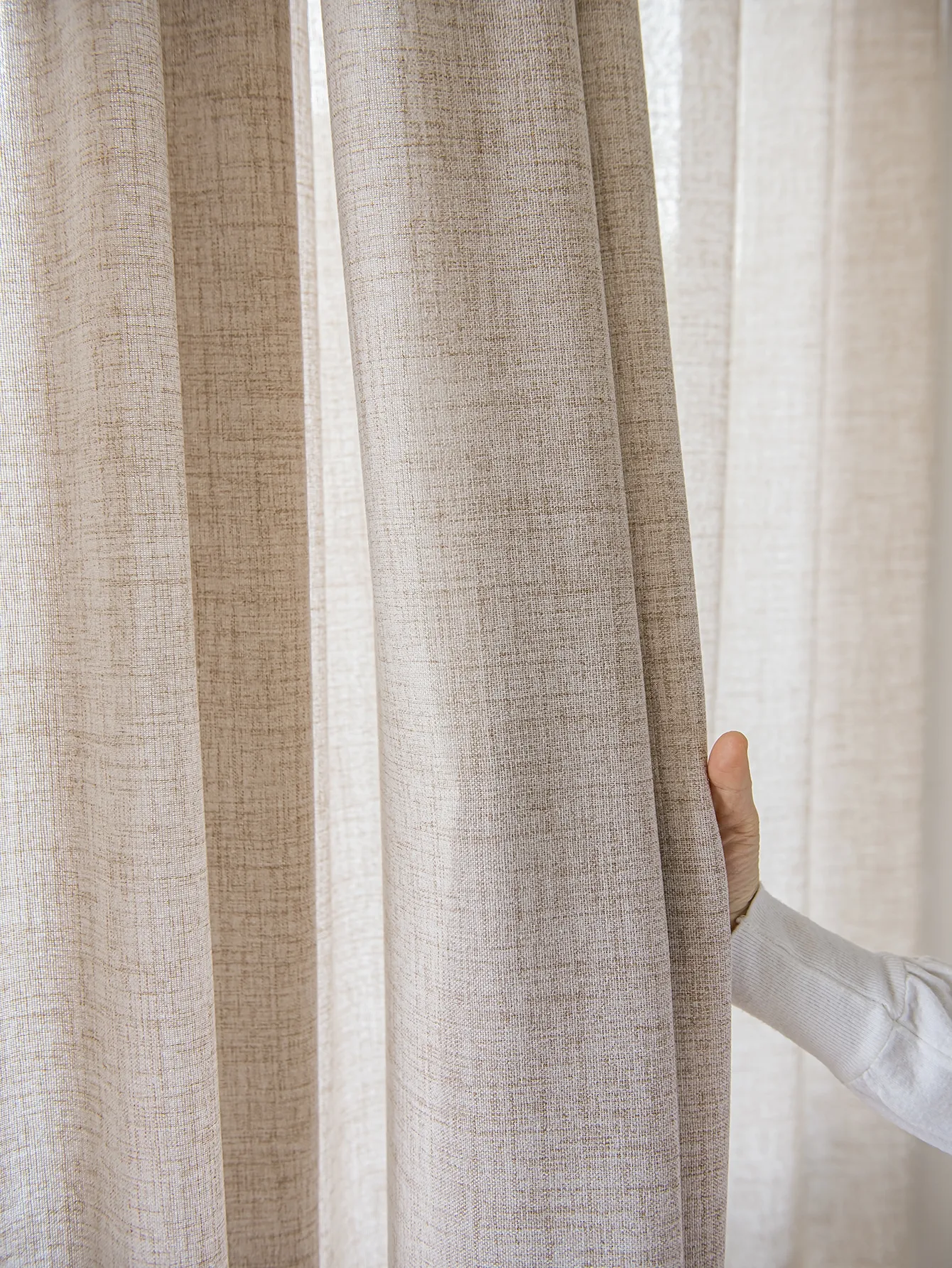 Japanese cotton and linen texture imitation linen semi shading window screen