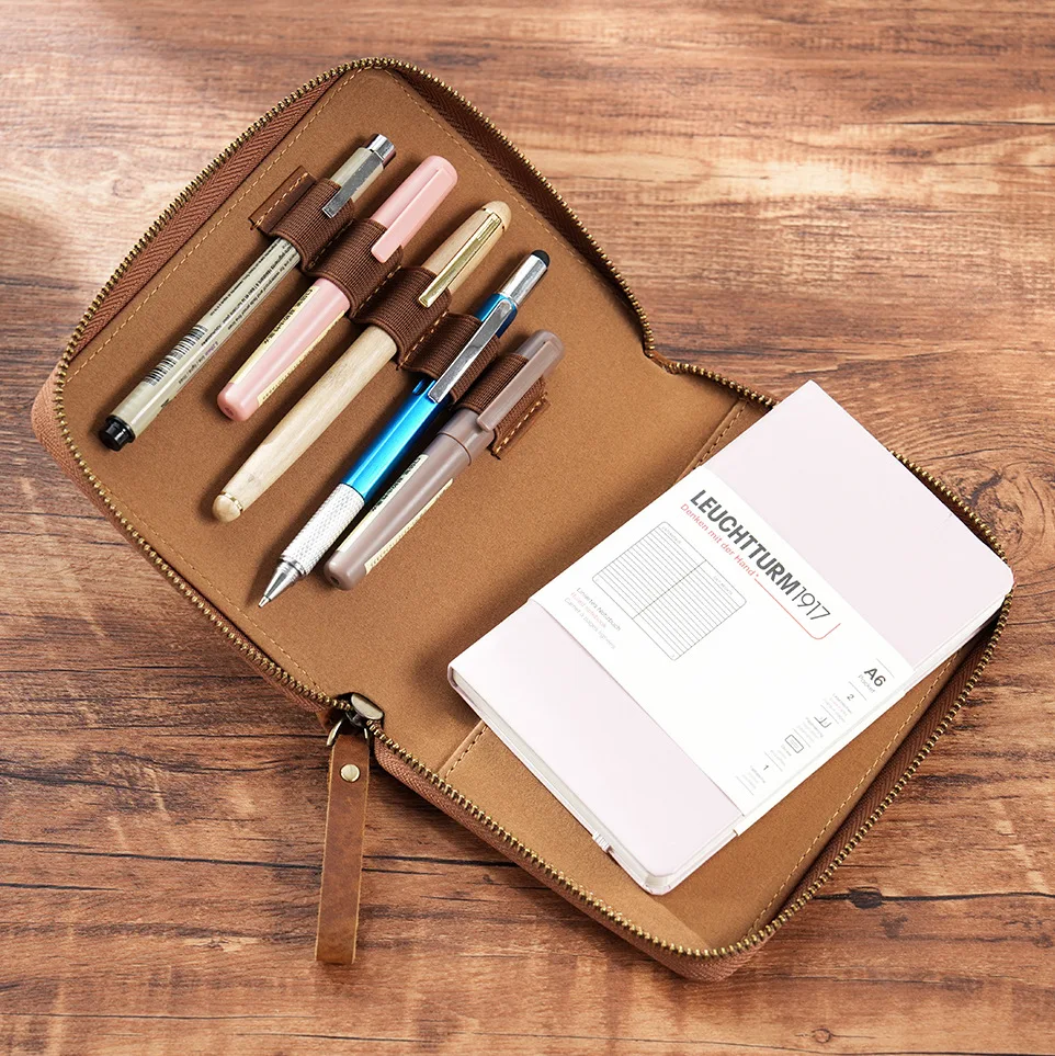 100% Genuine Leather Notebook Planner Book Cover A6 For MD Diary Original Journal Drawing Sketchbook Planner Pouch 2
