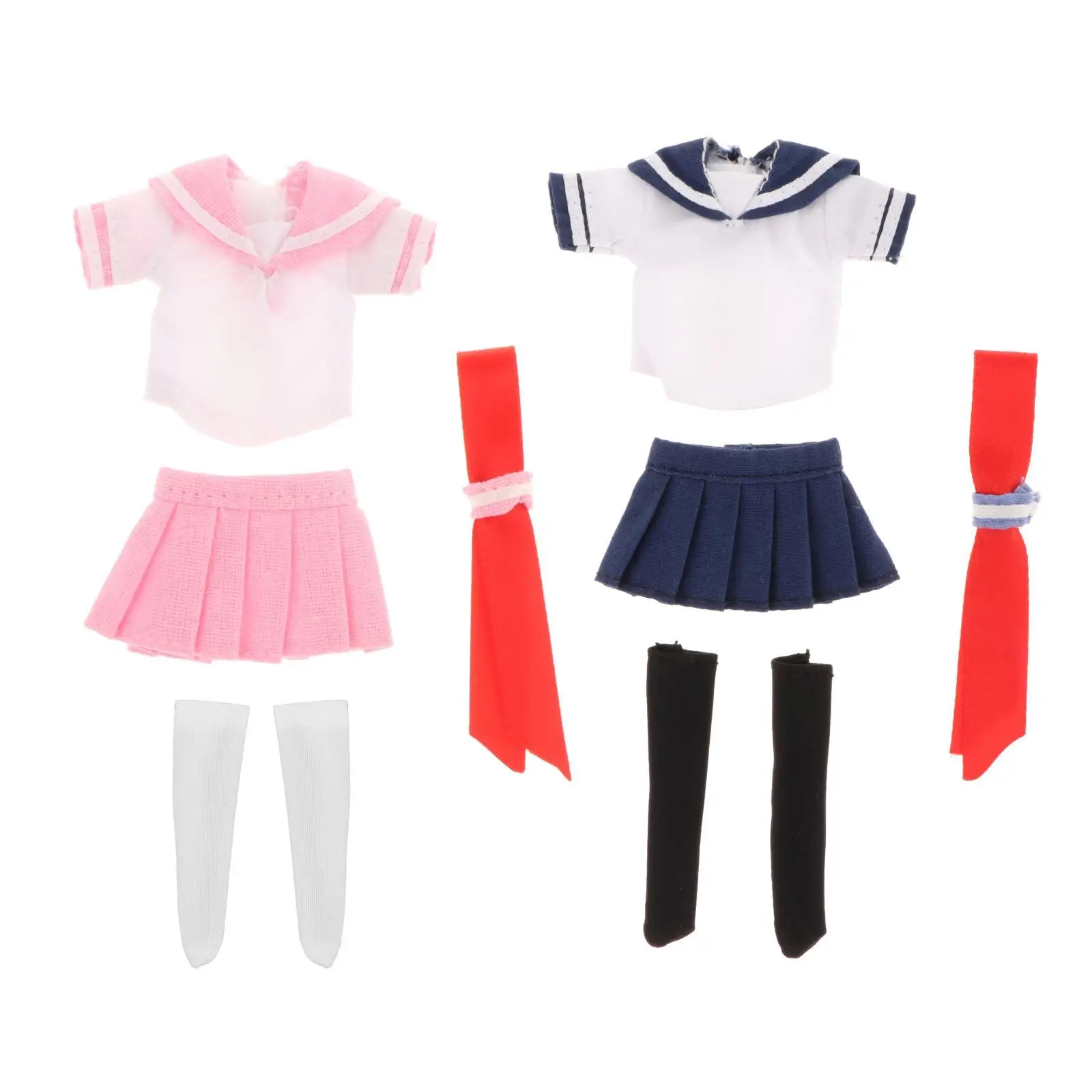 

1/12 Scale Female Figure Doll Clothes Handmade Outfit JK Sailor Suit for 6'' Soldier Figures Accessories Clothes Clothing