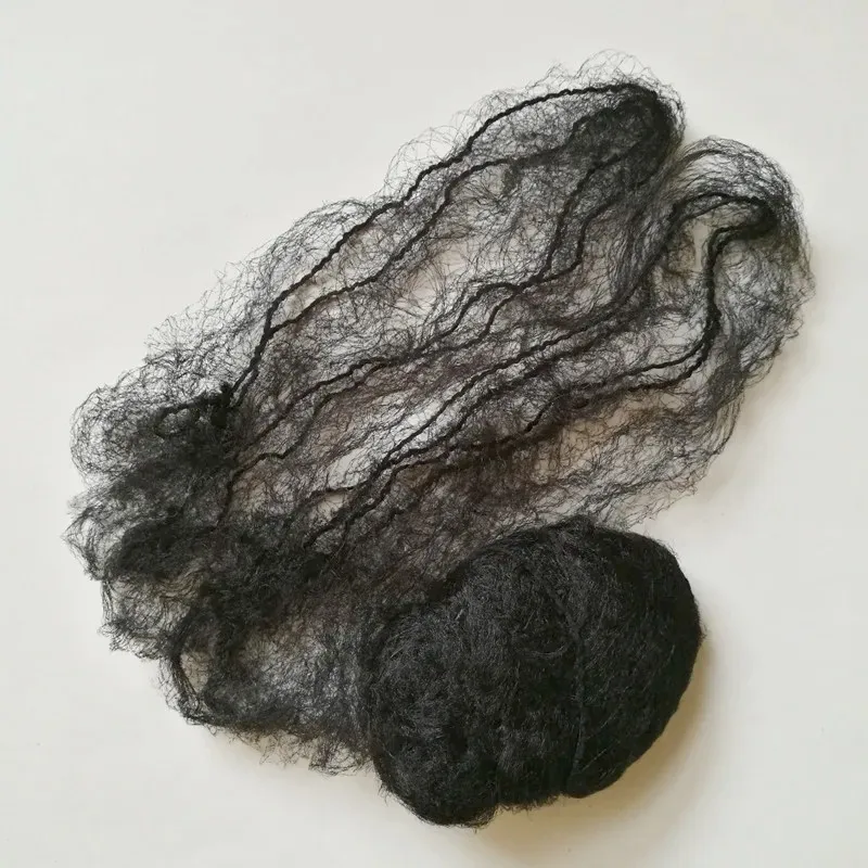 20pcs a Pack 10mm Mesh Wig Packing Net 44 Inches Stretch Length Big Black Hairnet