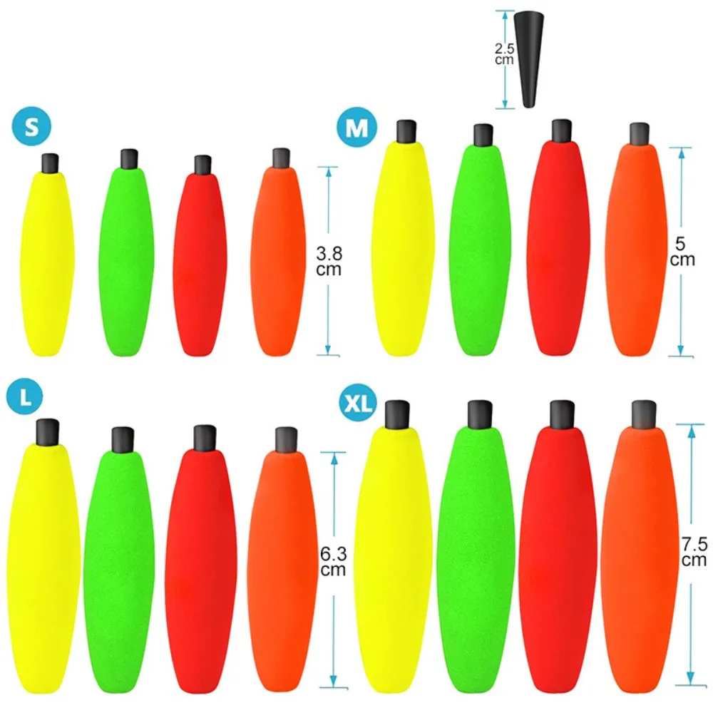 10PCS Cigar Floating Hard Foam with Pipe Plug S M L XL Foam Fishing Float Lightweight Buoyancy Fishing Bobber Sea Angling