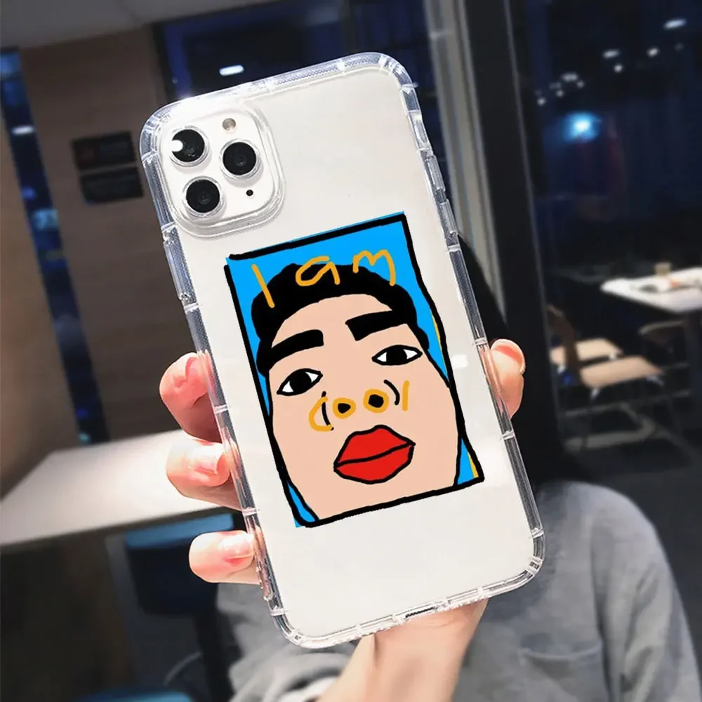 Clear Shockproof Phone Case with Fun I AM Cool Design