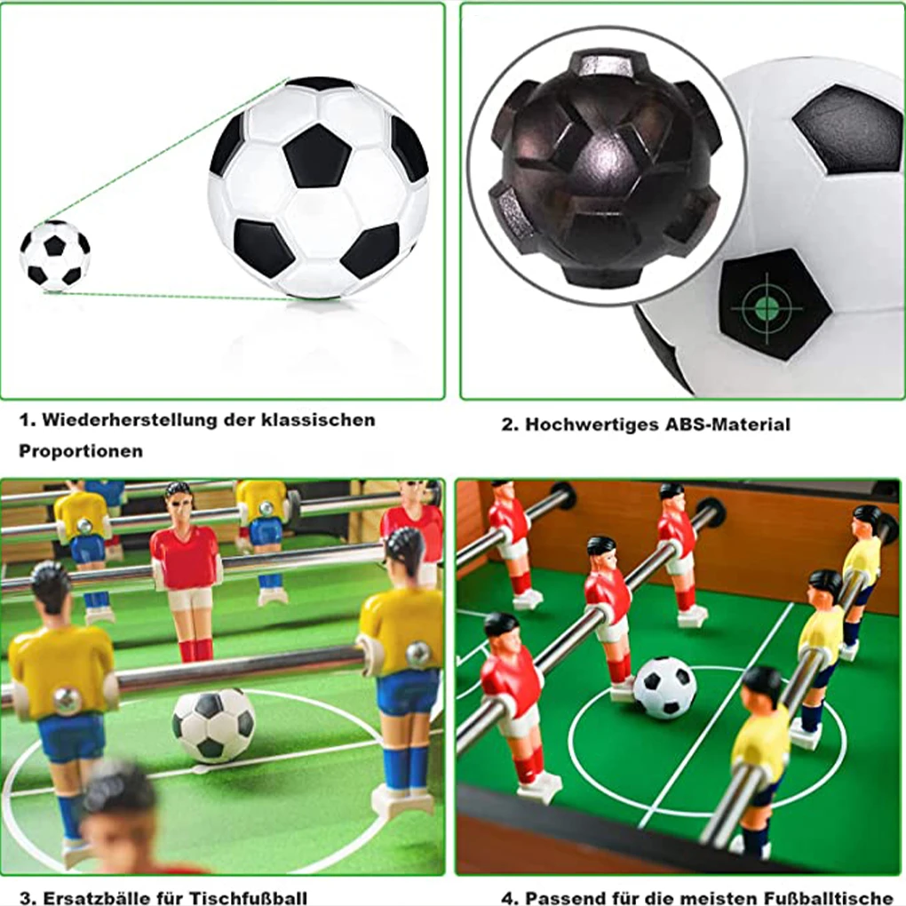 6Pcs Table Soccer Balls Supple Official Decompression Mini Footballs Strong White Desktop Toys Adults Party Birthday