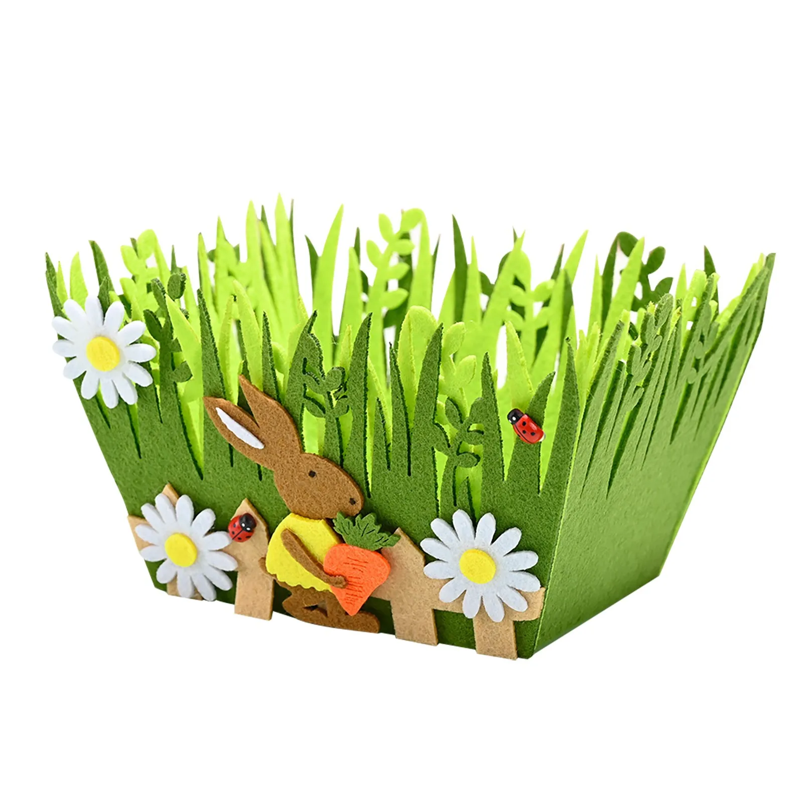 Bag Basket Fabric Storage Pouch Creative Easter Storage Candy Children Non-Woven Gift Decoration Candy Basket Small Ornament Set 3