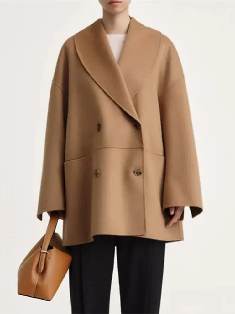 Double-Breasted Short Coat | Structured Silhouette | Refined Winter Style main image 1