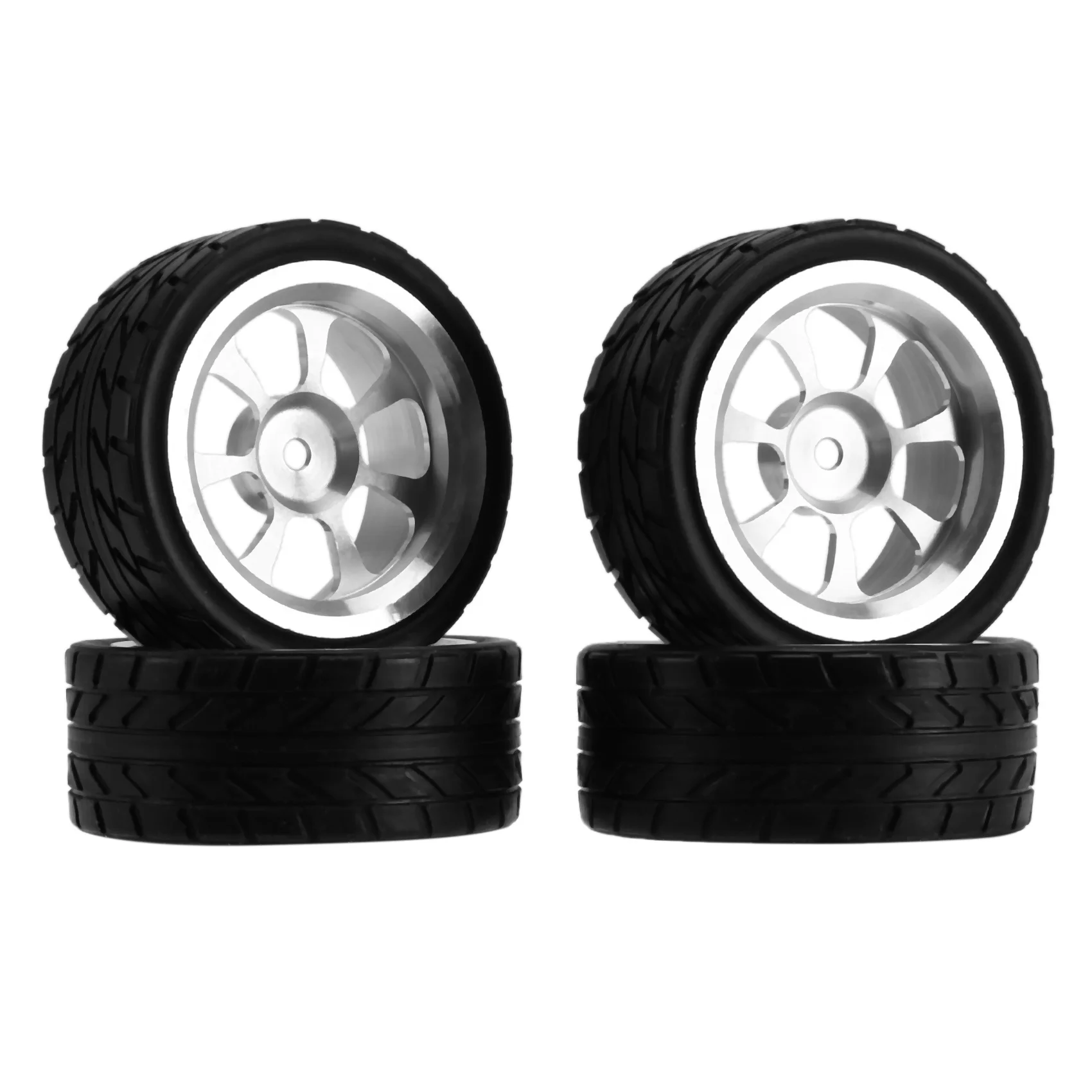 

65 мм, металлический обод + резиновые шины с высоким захватом для Wltoys 144001 A959 A959-B 124019 124018, детали для радиоуправляемых автомобилей, серебристые