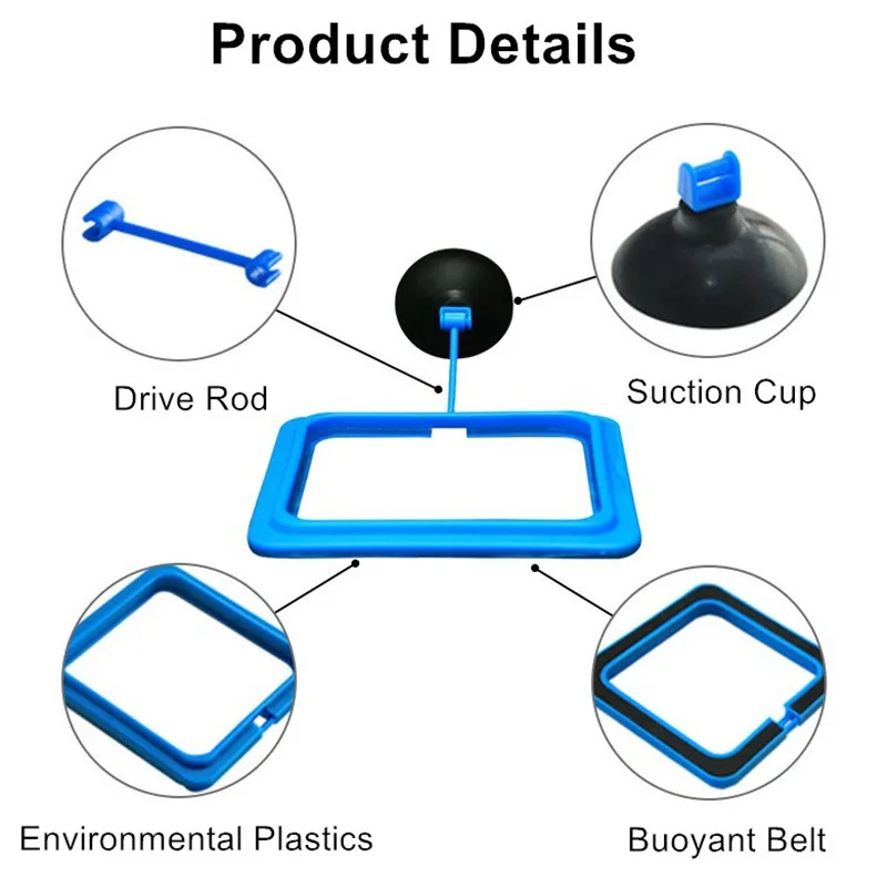 Fish Feeding Ring Equipped Suction Cups Portable Circular Square Aquatic Animal Feeder Fish Tank Aquarium Feeding Tools Fish Feeding Ring