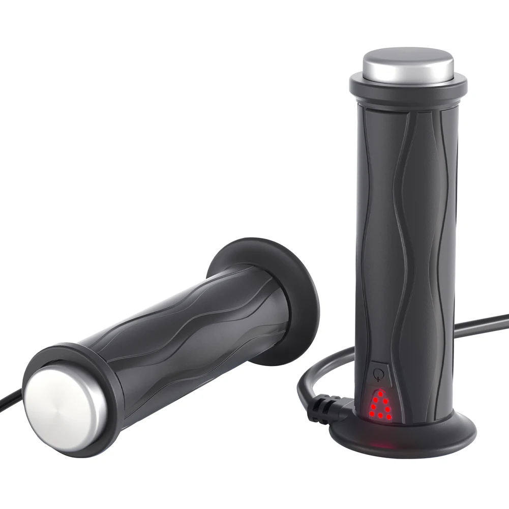 DC 12V Motorcycle Hand Heated Grips 5-Gear Electric Heating Handle Silicone Electric Hot Heated Grip Motorcycle Parts for Winter