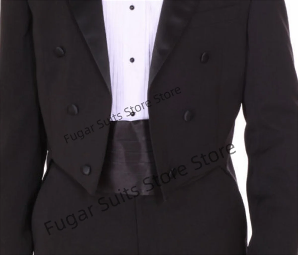 Prom Suits For Men Fashion Long Slim Fit Double-breasted Wedding Groom Tuxedos 2 Pieces Sets Classic Male Blazer Ropa Hombre