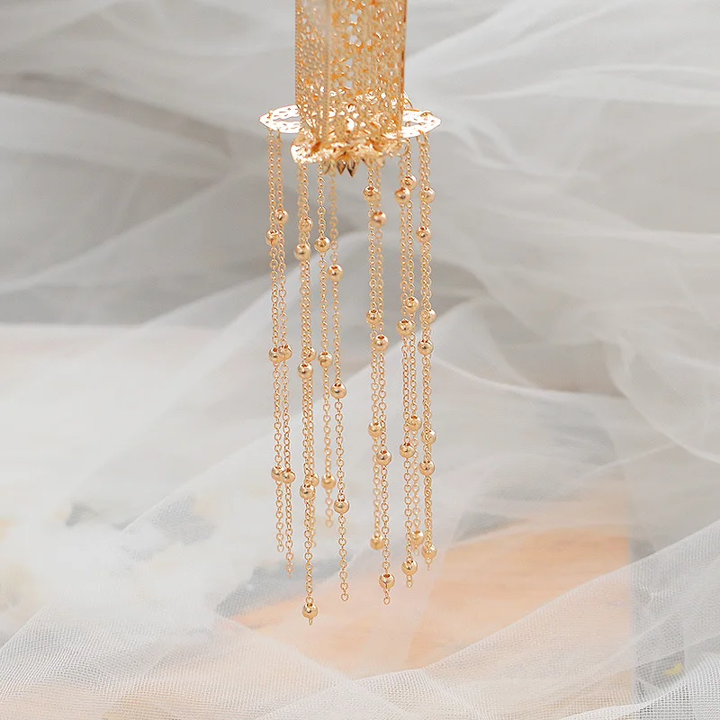 Gorgeous Crystal Bridal Fan Cane Hand Bouquet Chinese Style Ancient Gold Flowers Round /Square Wedding Bouquets Accessories
