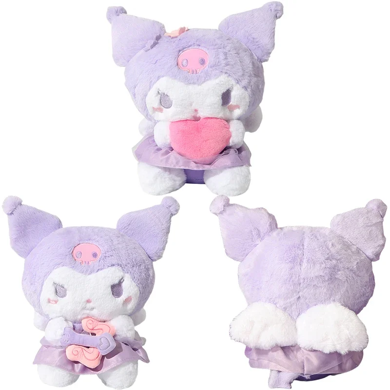 

Sanrios Anime Figures Kuromi Cartoon Kawaii Cute Stuffed Plushie Sitting Posture Doll Plush Throw Pillow Appease Toys Girl Gift