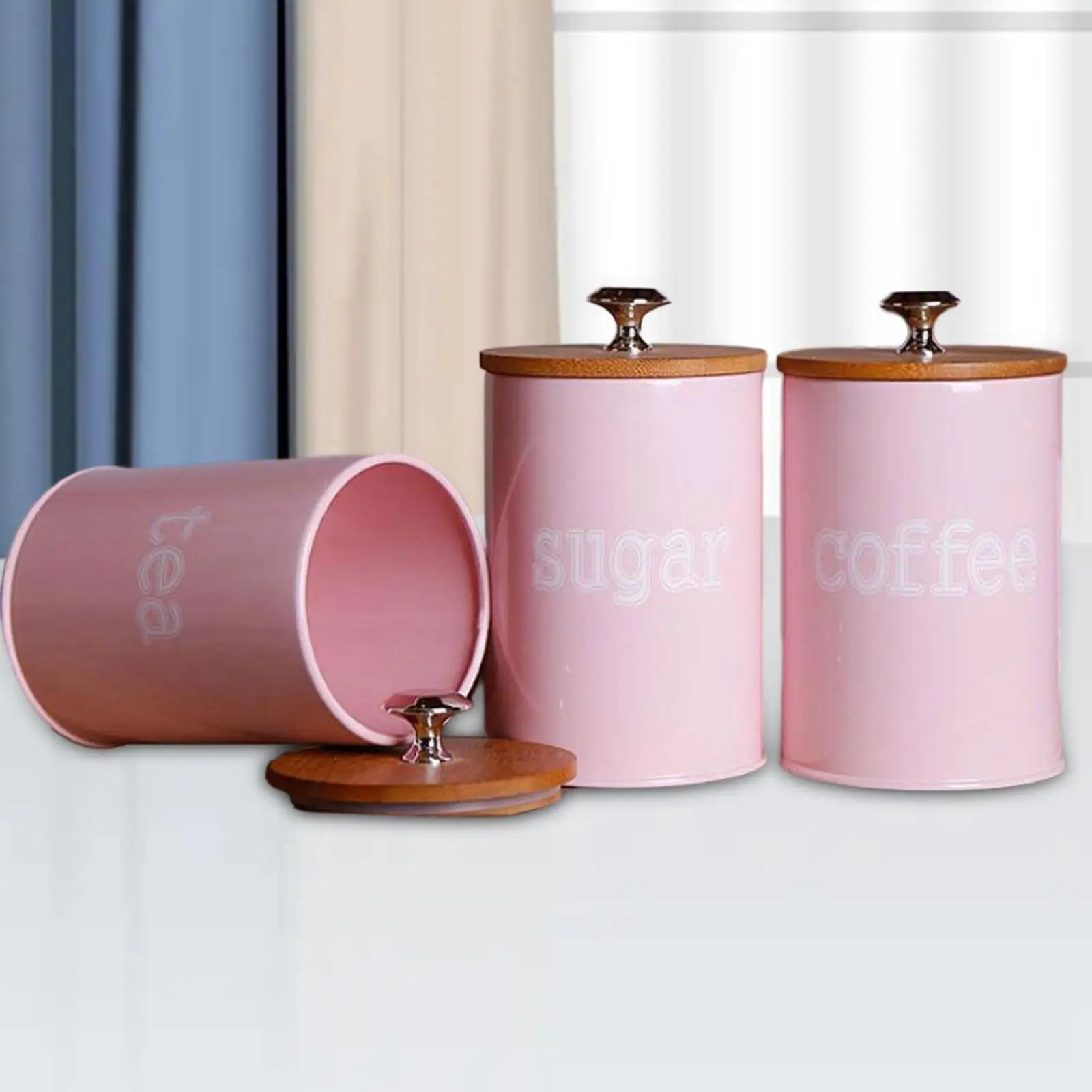 3x Condiment Pot Seasoning Container Spice Jar Sugar with Lids