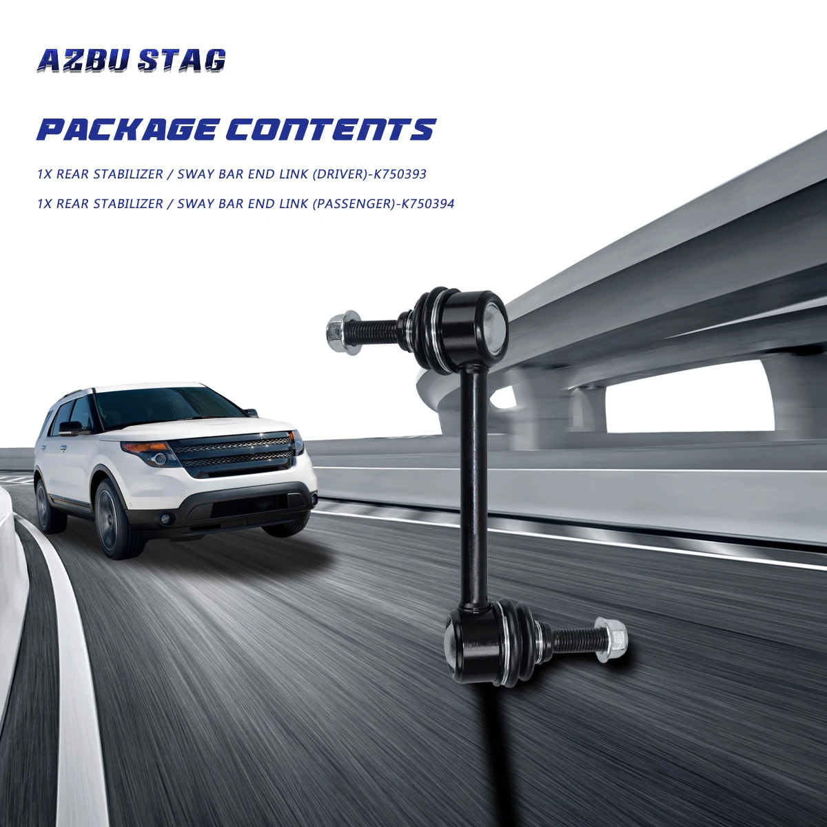 AzbuStag Rear Stabilize Bar End Link 2Pcs for FORD EXPLORER FLEX TAURUS LINCOLN MKX MKT 2010 2011 2012 2013 2014 2015