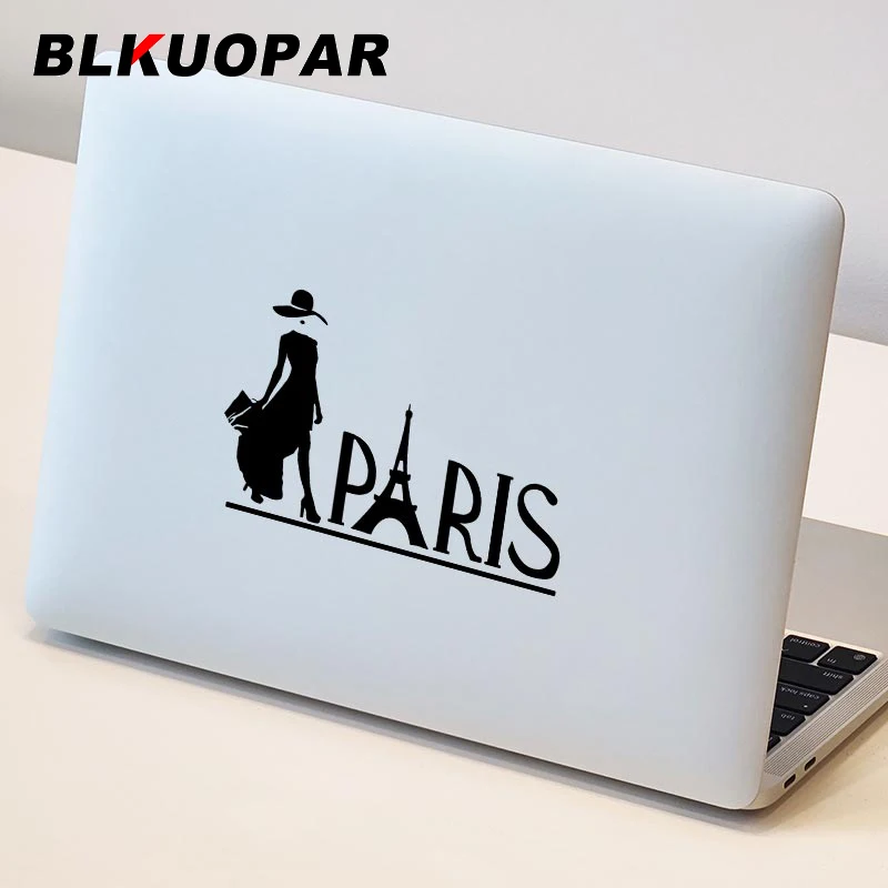 

BLKUOPAR Aparis Eiffel Tower Beautiful Woman Car Stickers Occlusion Scratch Fashion Decal Fuel Tank Cap RV Car Door Protector