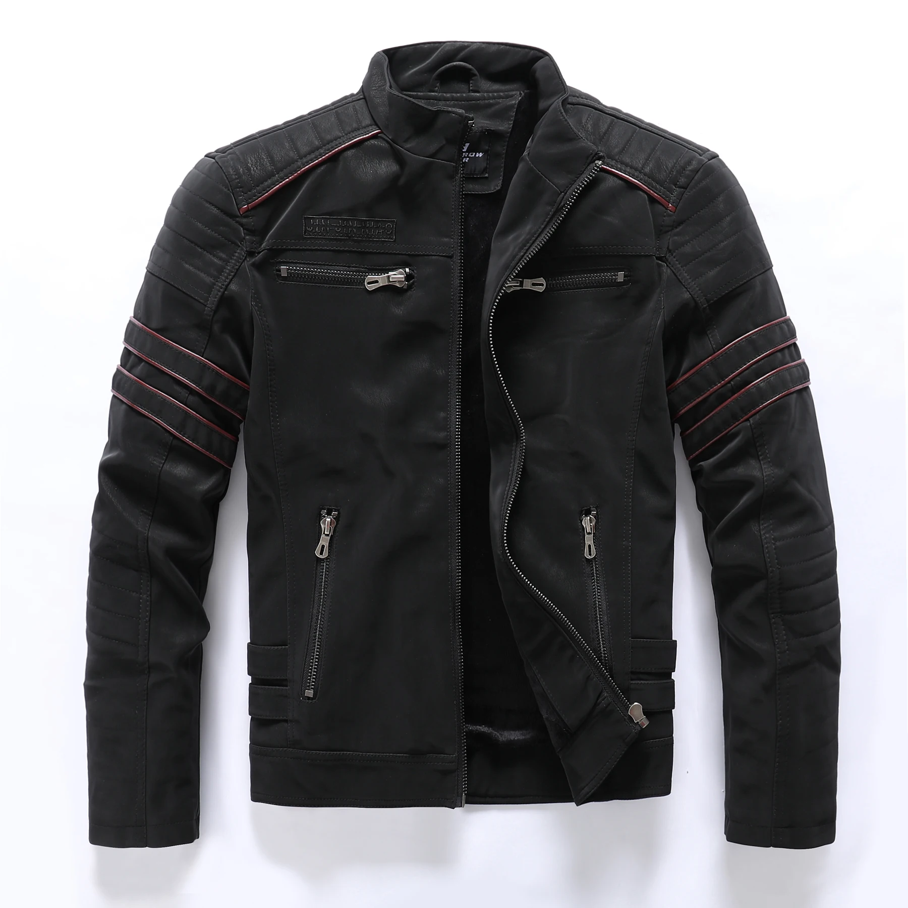 Men Coat Winter Leather Jacket Genuine Men's Clothing Casual Jackets Coats Faux Leather Vintage Biker Jacket Men Windproof - 3