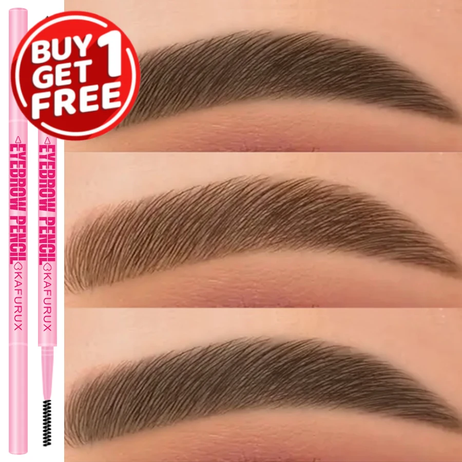 Matita per sopracciglia a doppia testa ultrafine a 6 colori Penna per sopracciglia marrone non sbavata impermeabile e di lunga durata con pennello Cosmetici 3