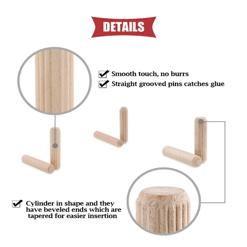 Wooden Dowel Pin 100/50pcs For Cabinet Drawer Furniture Fitting