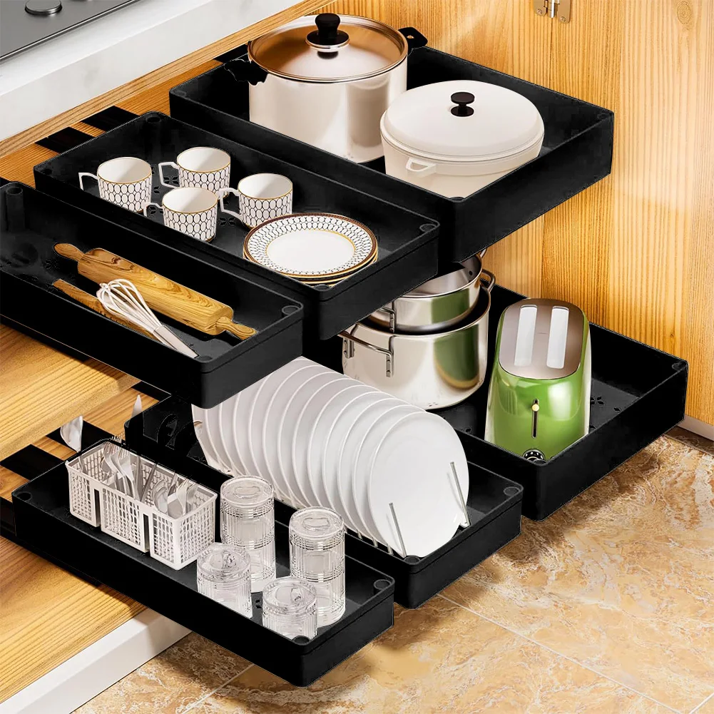 Pull Out Cabinet Organizer,Slide Out Drawers for Kitchen Cabinets & Pantry,Under Sink Storage,Slide Out Shelves for Organization: 3 - 5 Days Free Delivery Only UK