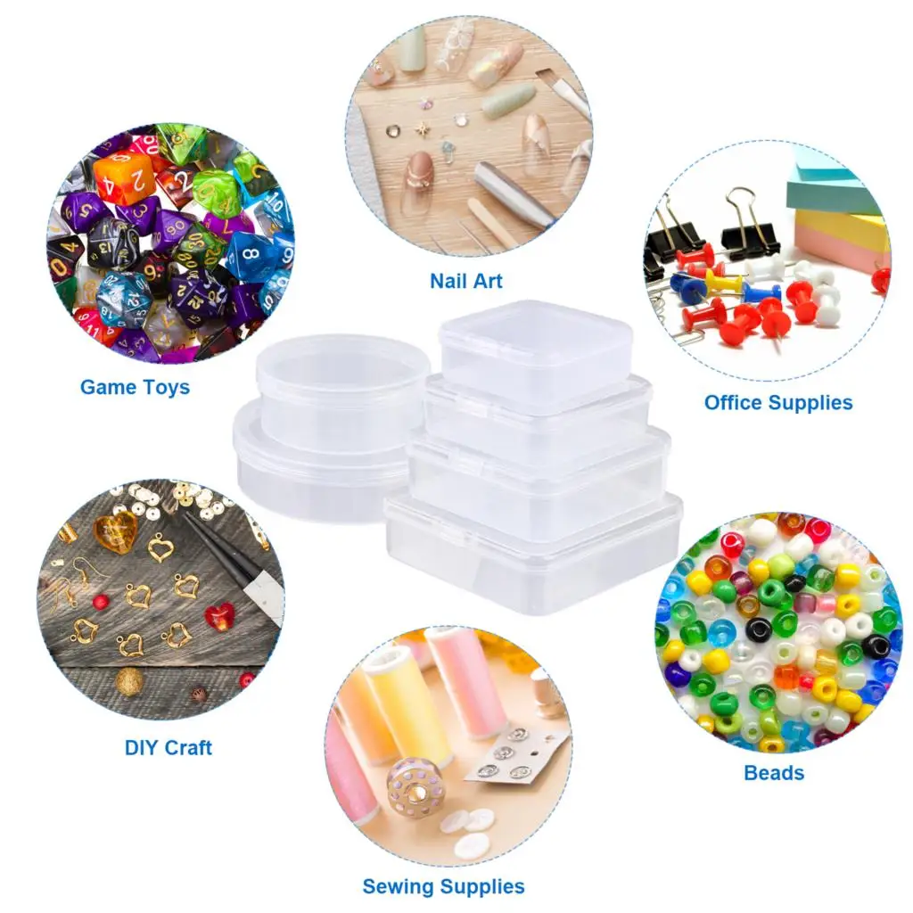 30 Pcs Mixed Sizes Clear Board Game Tokens Storage Containers Plastic Boxes  with Lids for Game Pieces Dice Tokens