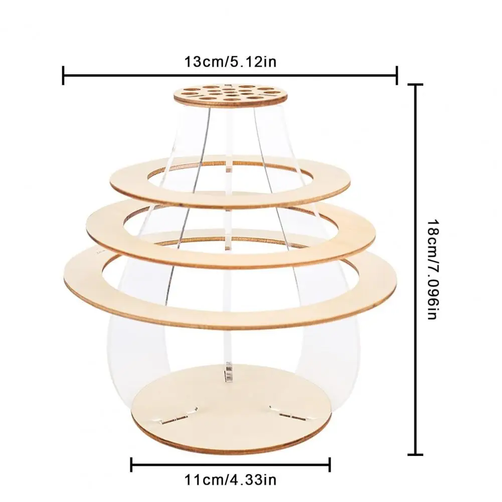 Wooden Puzzle Flower Vase with Stem Holder Heavy Duty DIY Flower Bouquet Display Stand Home Office Desktop Decoration 6