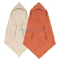 Hooded Baby Towels Cotton Baby Wrap Large Size 32x32 Inch Blanket for Newborns U6XE