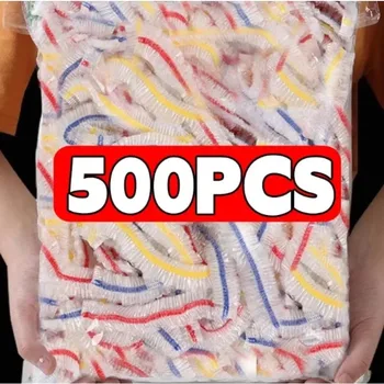 Copertine per alimenti usa e getta Copertura per alimenti freschi Plastica colorata Involucro elastico Coperchio Piatto da cucina Sacchetti per imballaggio in nylon Borsa per la conservazione